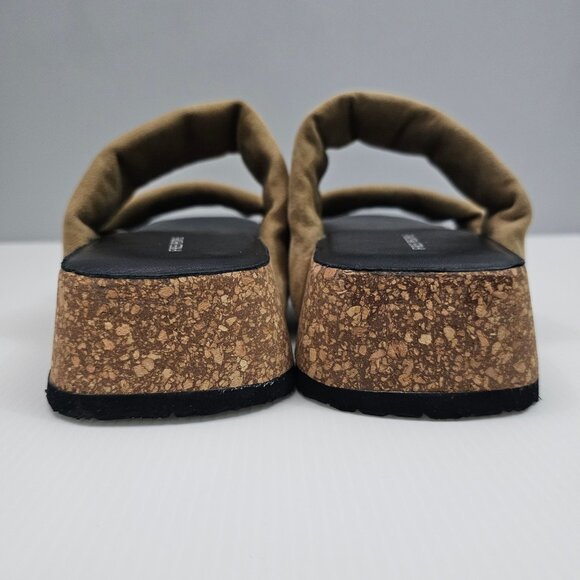 NEW Free People Fairmount Sandal Womens 9.5 Taupe Tan Suede Cork Platform Slide - Picture 9 of 13